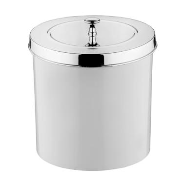 Imagem de Lixeira c/tampa 5 litros branco/cromado - Future | Com sistema que esconde o saco de lixo