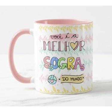 Imagem de Caneca Melhor Sogra do Mundo Floral Int Rosa