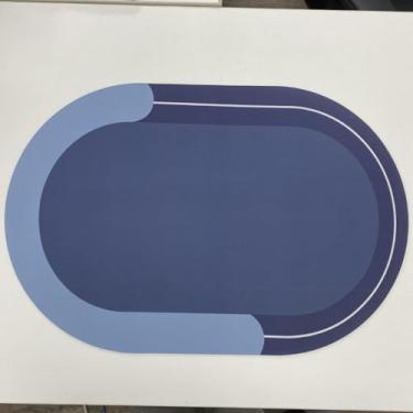 Imagem de KIT1~KIT4 Tapete Banheiro Super Antiderrapante Absorvente de Secagem Rápida Para Banheiro/Cozinha/Porta De Entrada (3,Azul Escuro(Redondo))