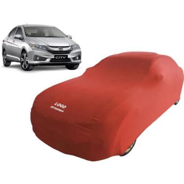 Imagem de Capa Honda City de Tecido Helanca Lycra - Mz, Vermelha