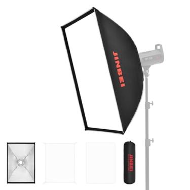 Imagem de JINBEI Softbox retangular de liberação rápida com grade e suporte Bowens Speedring 60 x 90 cm