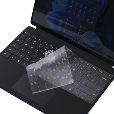 Imagem de CaseBuy Capa de teclado para tablet Microsoft Surface Pro 2 em 1 com teclado Sapphire Flex de 13 polegadas, protetor de teclado TPU ultrafino de alta transparência (EUA ANSI)