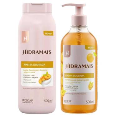 Imagem de Kit 1 Sabonete Ameixa Dourada 500ml 1 Loção Creme Ameixa Dourada 500ml