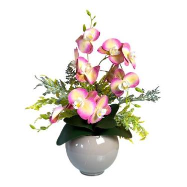 Imagem de Arranjo de Orquídea Silicone e Samambaia Decorativo - Floralis, Rosa C