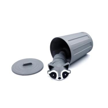 Imagem de ARFUKA Estatueta de guaxinim mini junta móvel guaxinim articulado com estátua de lixeira ornamentos de jardim decoração ao ar livre para pátio quintal gramado