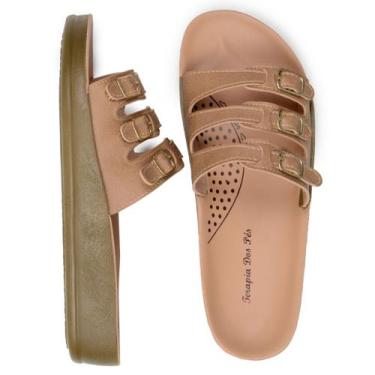 Imagem de Chinelo Ortopedico Feminino Esporão Fascite Plantar Dores nos Pés Tera