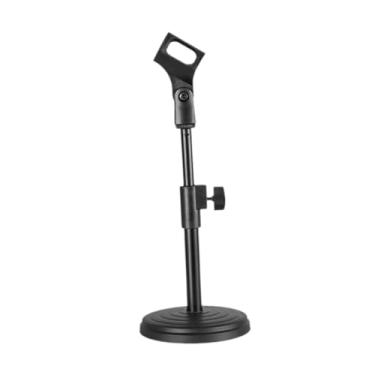 Imagem de menolana Suporte de mesa para microfone, compacto, resistente, antiderrapante, com altura ajustável, para reuniões, estúdios de canto e festas