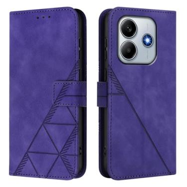 Imagem de Asdsinfor Capa flip para Redmi Note 14 4G couro sintético carteira coldre com suporte para cartões fecho magnético à prova de choque capa protetora para Xiaomi Redmi Note 14 4G. Roxo YBS