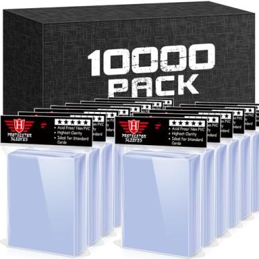 Imagem de 10.000 peças de capas de cartão para trocas, capas macias de plástico transparente para cartões de beisebol, MTG Yugioh Sports Cards Standard (pacote com 100)