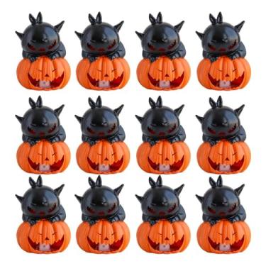 Imagem de Velas Halloween Sem Chama | 12 Peças Velas de Abóbora Sem Chama Halloween | Iluminação Decorativa a Pilhas para Festas Aniversário Natal Jantar Quarto Interior Exterior