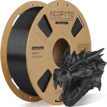 Imagem de AICOPYTO Filamento De Seda Preta Pla 1,75 Mm, Bobina 1 Kg Para Impressora 3D (2,2 Lbs), Probabilidade Precisão Dimensional +/- 0,02 Adequado A Maioria Das Impressoras Fdm.