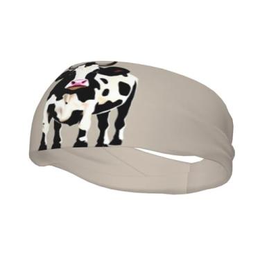 Imagem de Bandanas de corrida para homens e mulheres, faixas de suor de vaca, manchas pretas, absorção de umidade, faixas de suor esportivas, lenço de cabeça elástico para tênis, basquete, corrida