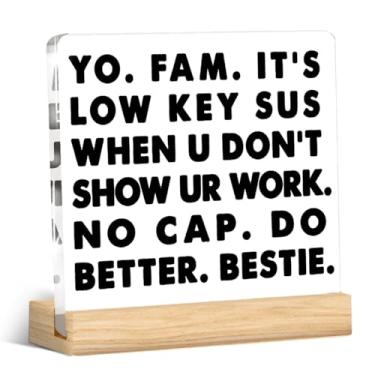 Imagem de Placa de acrílico engraçada para professores de matemática para sala de aula, placa, decoração de mesa, presentes para professores