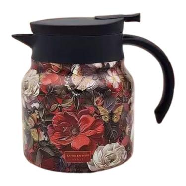 Imagem de predolo Jarra de chá, jarra térmica de café com infusor, bule de chá, de água, cozinha para bebidas quentes, recipiente para bebidas de chá preto, Vermelho
