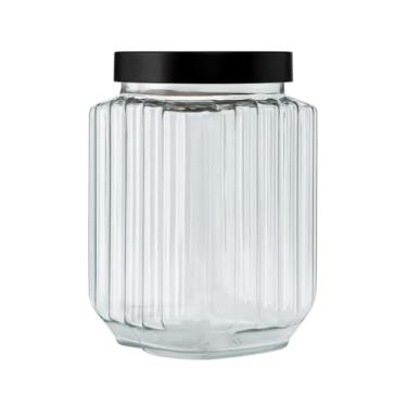 Imagem de Pote Fileto 1,5lt Plástico Porta Mantimentos Organizador Cozinha Multiuso Premium (Preto)