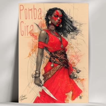 Imagem de Quadro Decorativo Orixá - Oxum, Oxóssi, Ogum, etc - Umbanda/Candomblé - Escolha 30 Obras! (Rústico, Pomba Gira, 20x14cm)