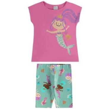 Imagem de Conjunto Infantil Menina Blusa Regata e Ciclista Sereia - Malwee-Feminino
