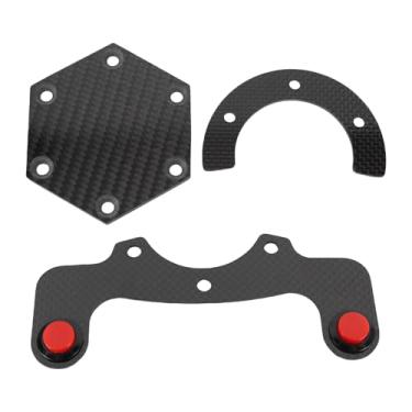 Imagem de aqxreight Kit de Tampa de Botão de Buzina do Volante do Volante de Direção Substituição de Tampa Central de Fibra de Carbono para Nardi Vertex 6 Parafusos Rodas de Direção Com Hardware