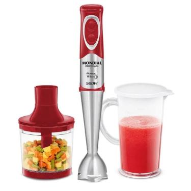 Imagem de Mixer Mondial Power Red Premium 2 em 1 com Lâminas em Aço 500W Vermelho/Inox 127V - M-10