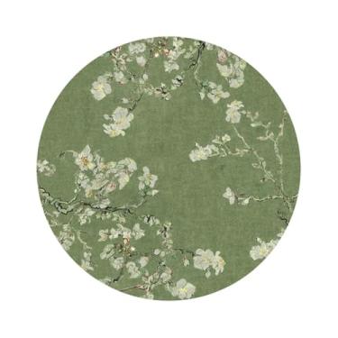 Imagem de Tapete de estudo redondo e espesso, leve, luxuoso, para sala de estar, decoração de quarto, retrô (160x160 cm/B)