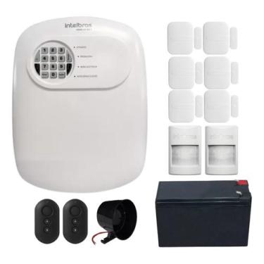 Imagem de Kit Alarme Sem Fio Intelbras 6 Magnéticos, 2 Infra PET, Bateria e Sire