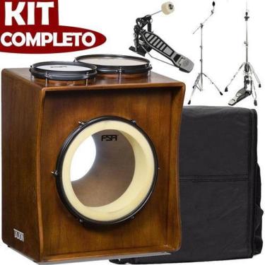 Imagem de Kit Tajon Fsa Taj15 Completo Bumbo 14 Caixa 8 Tom 10 Capa