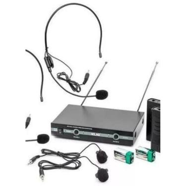 Imagem de Microfone Vhf s/ Fio Headset Lapela Lelong LE-910 Preto