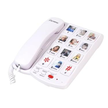 Imagem de Excelltel Telefone de botão grande para idosos, telefone fixo com 10 teclas de imagem, telefones para idosos, discagem com um toque, adequado para pessoas com distúrbios de visão/danos auditivos