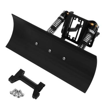 Imagem de Pothyes TRX4M RC Kit de pá de neve/arado de neve de alumínio com amortecedor de óleo para RC 1/18 TRX-4M Crawler Upgrade (preto)