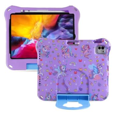 Imagem de Simicoo Capa para tablet infantil para iPad Pro 11 2024 para crianças, meninos e meninas, iPad Pro 11, 5ª 4ª geração, unicórnio, leve, espuma vinílica acetinada, à prova de choque, à prova de impacto,