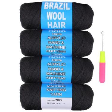 Imagem de Fio COOKOO 4 Roll Natural Preto de Lã Brasileira 280g