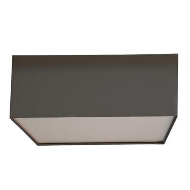 Imagem de Luminária Plafon Quadrado Cúpula em Tecido 50x50x15 - Tom Luz, Preto60