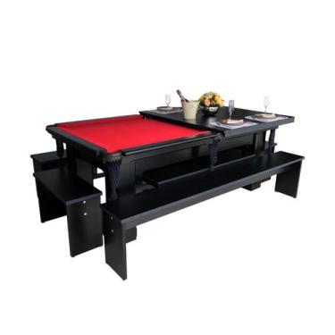 Imagem de Mesa de Sinuca e Jantar com 4 Bancos - 1,96x1,06 - Nelson Bilhares, Ve