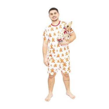 Imagem de Tal Pai Tal Pet Pijama Masculino Curto e Roupa Pet Natal Sweet - Alegr