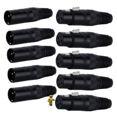 Imagem de Kit 4 Pares Conector Canon Macho de Linha X Femea de Linha XLR HJH