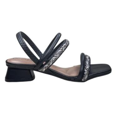 Imagem de Sandália Beira Rio Salto Baixo Tp Pele Stre Preto - Feminino - 37 - preto