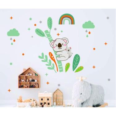 Imagem de Adesivo de Parede Coala Bambu Estrelas e Folhas - Colakoala Adesivos
