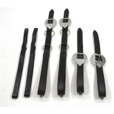 Imagem de Arreatas Marrom Argoladas De Couro Para Artigos De Montaria Inox - COU