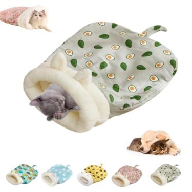 Imagem de Saco de dormir para gatos, saco de dormir aconchegante com aquecimento automático para gatos em ambientes internos, saco de aconchego de animais de estimação com envoltório de 360° para dormir