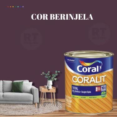 Imagem de Esmalte Sintético Base Água Coral Coralit 800ml Tinta Cor Roxo Acetina