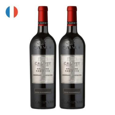 Imagem de Kit 2 Vinhos Calvet Bordeaux Supérieur Metal Tinto França 750ml