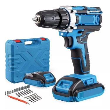 Imagem de Parafusadeira Furadeira 21v 2 Baterias Com Maleta Completo - Uzy Shop,