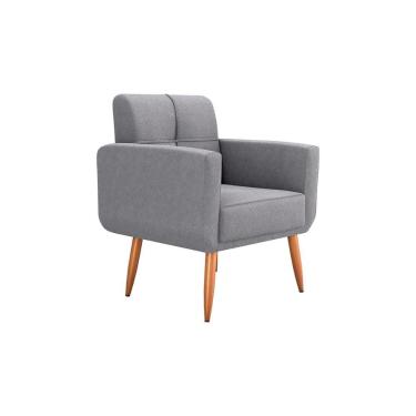 Imagem de Poltrona Cadeira Para Descanço Acabamento Premium Havana Matrix Boucle Cinza