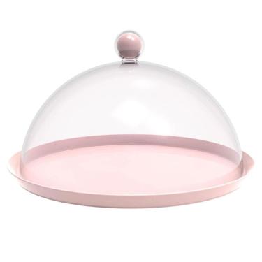 Imagem de Porta Bolo Torta 25cm com Cúpula Bubble Crippa Boleira Doces Himalaia Rosa