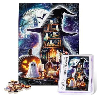 Imagem de Halloween Puzzles for Adults 500 Pieces Pumpkin Ghost Halloween Puzzle 500 Piece Puzzle for Adult Hard Challenge Art Jigsaw Puzzles for Gifts Halloweens Birthday Party Games Family 20.4 * 15 inch