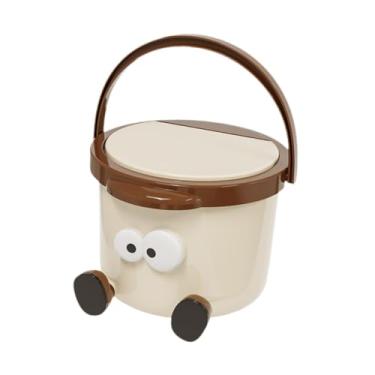 Imagem de Bothyi Pequena lata de lixo, recipiente de lixo, lata de lixo de mesa elegante com tampa tipo prensa para escritório, penteadeira, casa, cozinha