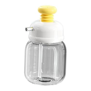 Imagem de Fenteer Dispensador de óleo para líquidos, frasco de silicone transparente, botão de pressão para frasco de óleo, vinagre, molho de soja, garrafa para, Branco