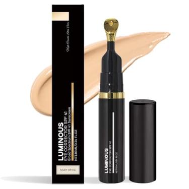 Imagem de HOONAO Corretor luminoso para olhos FPS 41 – Corretor de cor sob os olhos para olheiras, creme para olhos matizado antienvelhecimento e soro hidratante para os olhos com tom de pêssego (cor natural)