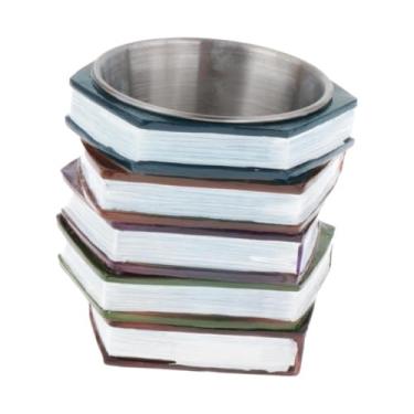 Imagem de ＫＬＫＣＭＳ Caneca de livro pintada, resina, enfeite de mesa multiuso, caneca de café exclusiva, de café para escritores, membros do clube do livro, bibliófilos, Style a