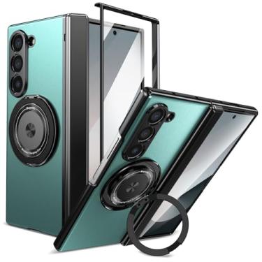 Imagem de GANGANPRO Capa compatível com Google Pixel 10 Pro Fold com suporte de anel giratório, capa protetora à prova de choque para Google Pixel 10 Pro Fold 8 polegadas, verde